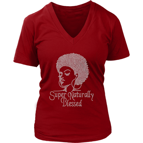 Super Naturally Blessed V- Neck Tee - Red | Shop Sassy Chick