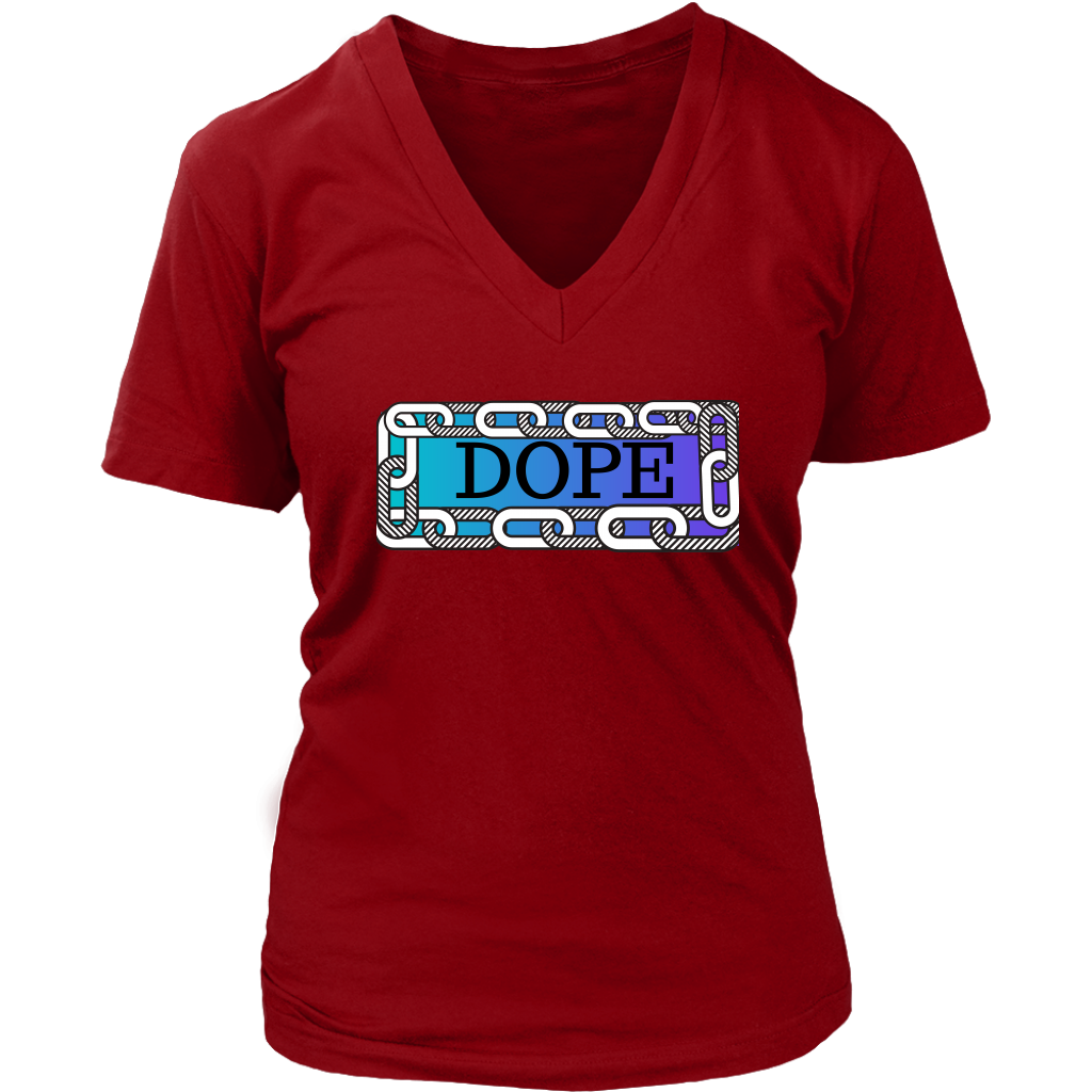 Dope Women's V- Neck Tee - Red | Shop Sassy Chick