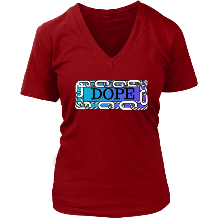 Dope Women's V- Neck Tee - Red | Shop Sassy Chick