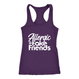 Allergic To Fake Friends Racerback Tank Top - Purple | Shop Sassy Chick