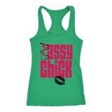 Sassy Chick Black Lips Racerback Tank Top - Green | Shop Sassy Chick
