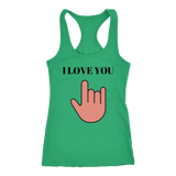 I Love You Racerback Tank Top - Green | Shop Sassy Chick