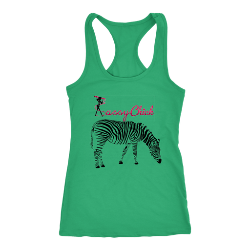 Zebra Chick Racerback Tank Top - Green | Shop Sassy Chick