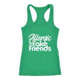 Allergic To Fake Friends Racerback Tank Top - Green | Shop Sassy Chick