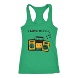I Love House Music Racerback Tank Top - Green | Shop Sassy Chick