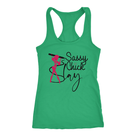 Sassy Chick Slay Racerback Tank Top - Green | Shop Sassy Chick