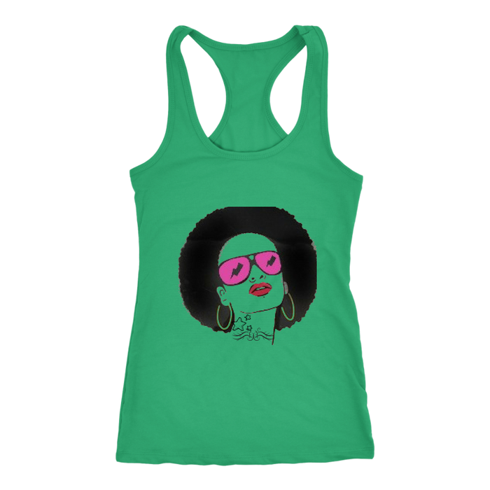 Sassy Afro Racerback Tank Top - Green | Shop Sassy Chick