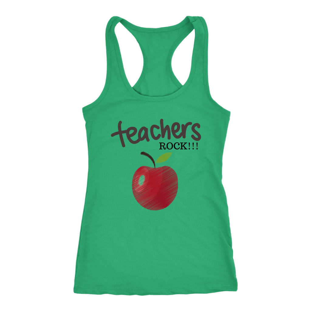 Teachers Rock Racerback Tank Top - Green | Shop Sassy Chick