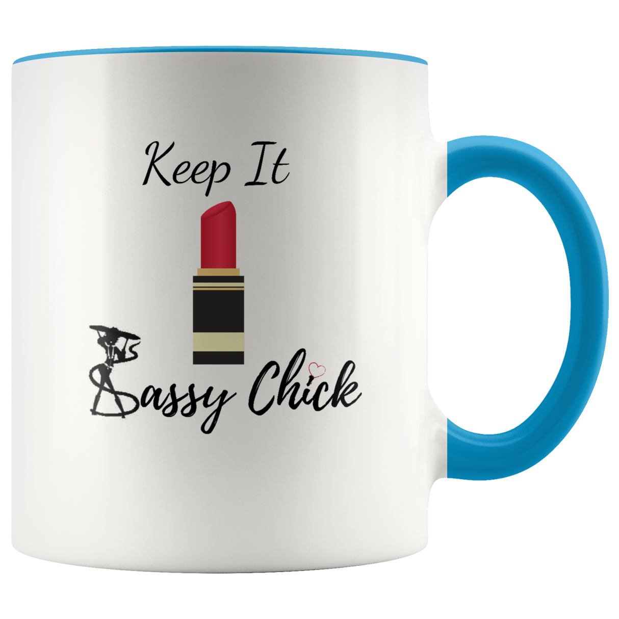 Mug Red Lipstick Ceramic Accent Mug - Blue | Shop Sassy Chick