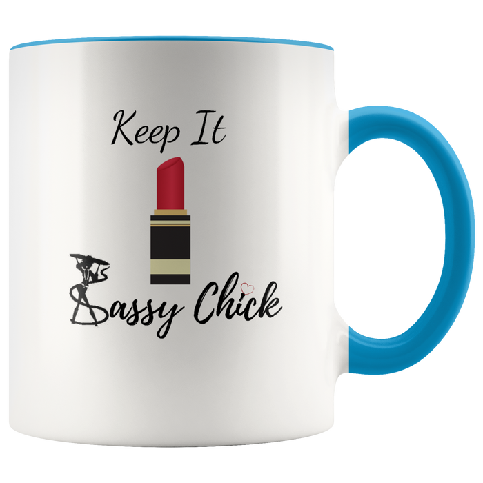 Mug Red Lipstick Ceramic Accent Mug - Blue | Shop Sassy Chick