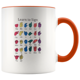 Learn ASL Ceramic Accent Mug - Orange | Shop Sassy Chick