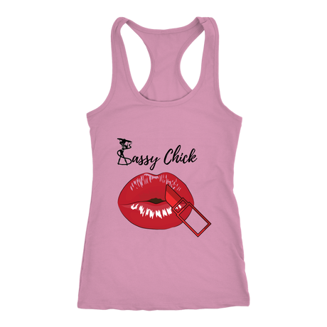 Red Lips Racerback Tank Top - Violet | Shop Sassy Chick