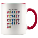 Learn ASL Ceramic Accent Mug - Red | Shop Sassy Chick