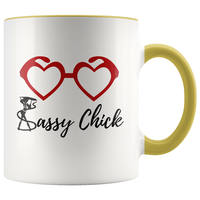 Mug Heart Glass Ceramic Accent Mug - Yellow | Shop Sassy Chick