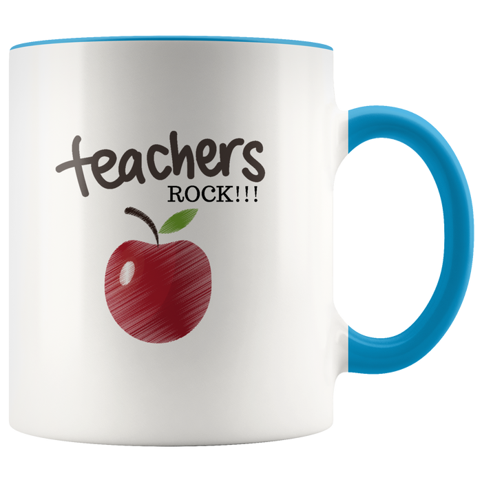 Teachers Rock Mug Ceramic Accent Mug - Blue  | Shop Sassy Chick